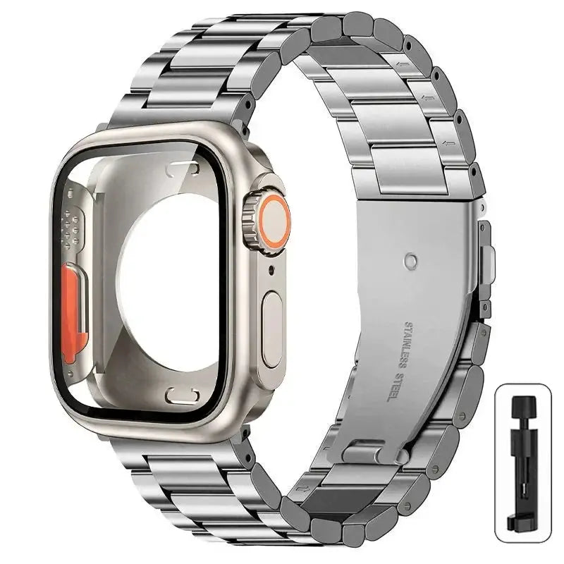 Stainless Steel Strap + Ultra Case for Apple Watch Series 4-9 (40mm-45mm) STRAPS
