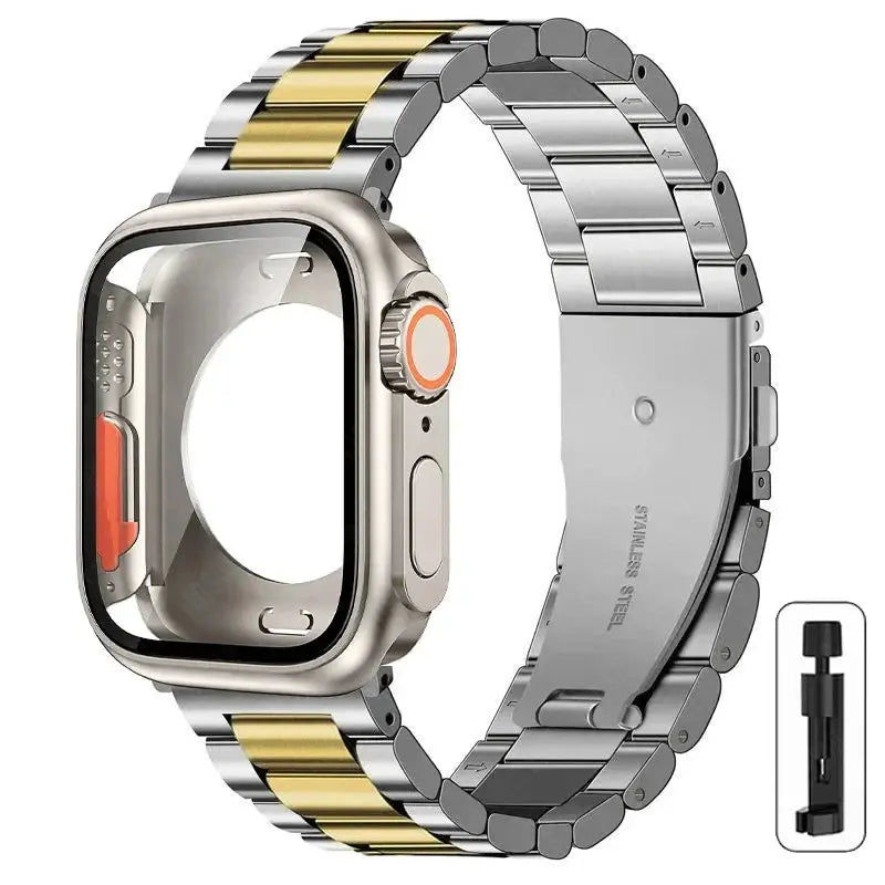 Stainless Steel Strap + Ultra Case for Apple Watch Series 4-9 (40mm-45mm) STRAPS