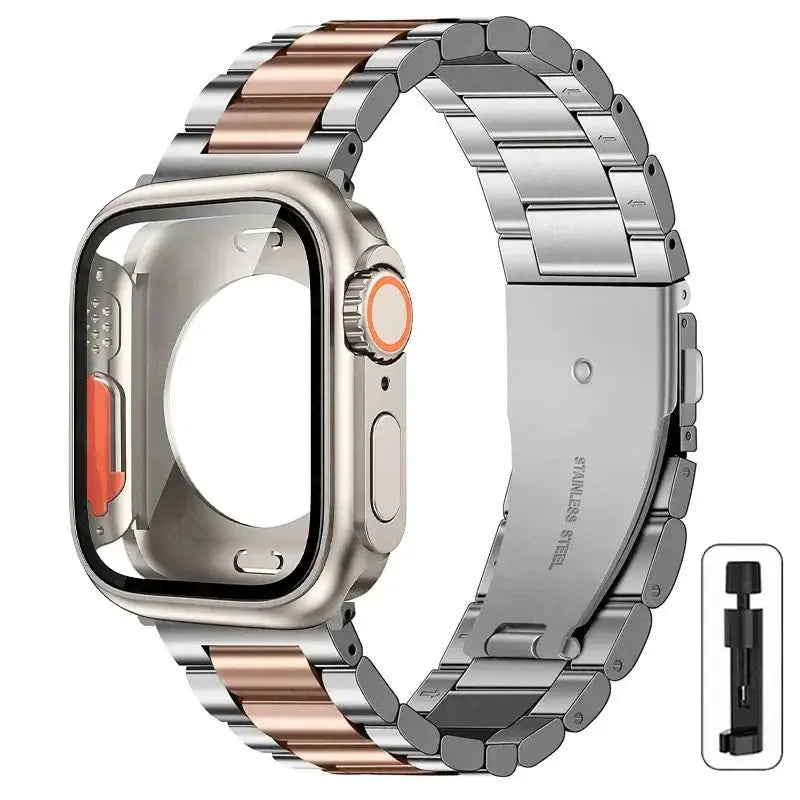 Stainless Steel Strap + Ultra Case for Apple Watch Series 4-9 (40mm-45mm) STRAPS