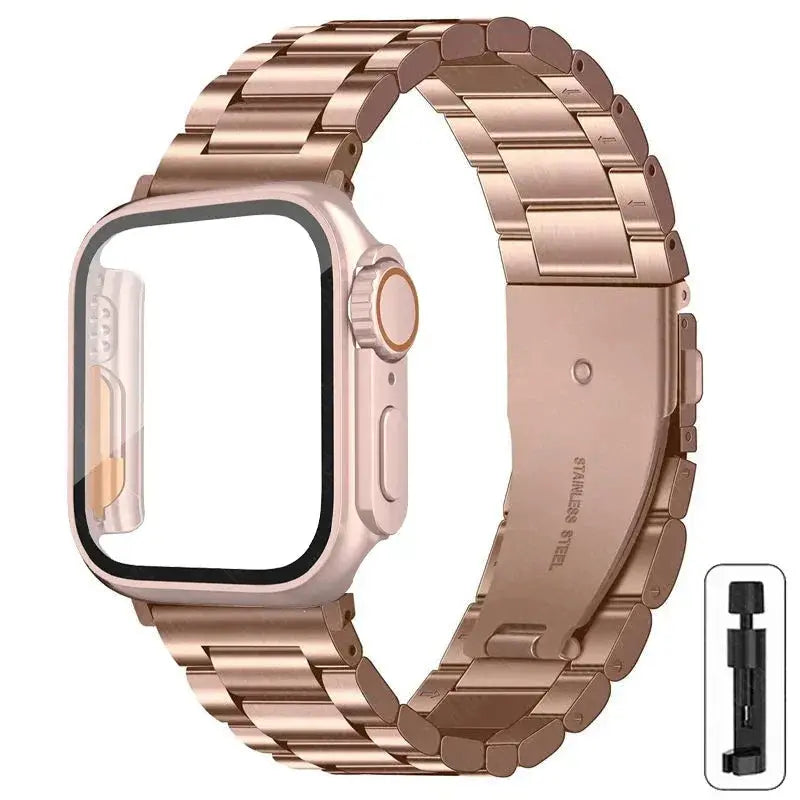 Stainless Steel Strap + Ultra Case for Apple Watch Series 4-9 (40mm-45mm) STRAPS