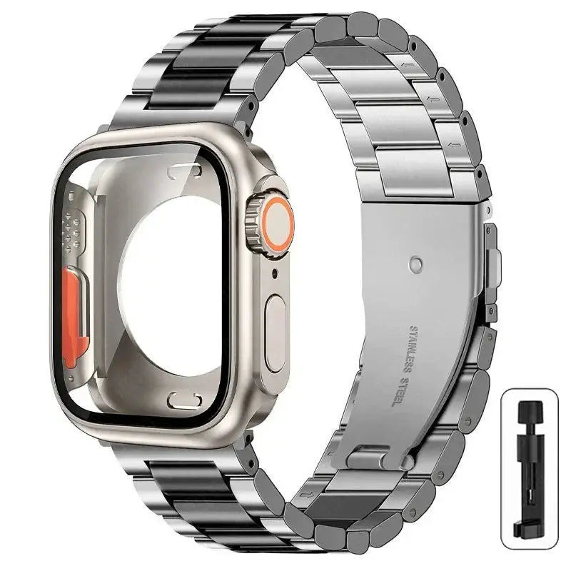 Stainless Steel Strap + Ultra Case for Apple Watch Series 4-9 (40mm-45mm) STRAPS