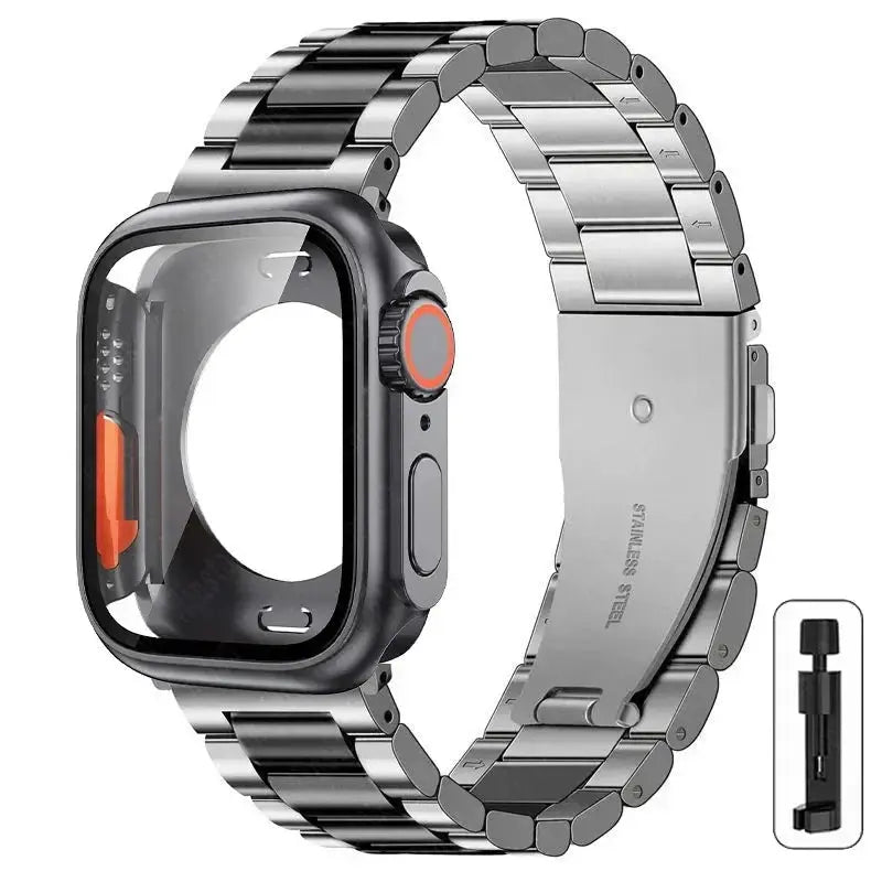 Stainless Steel Strap + Ultra Case for Apple Watch Series 4-9 (40mm-45mm) STRAPS