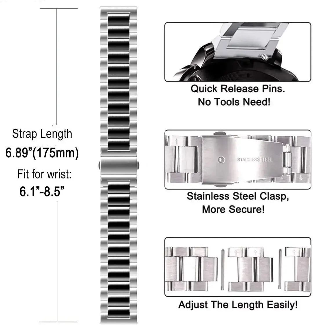 Stainless Steel Strap for Huawei Honor Watch GS Pro – Elegant and Durable Metal Watchband - STRAPS