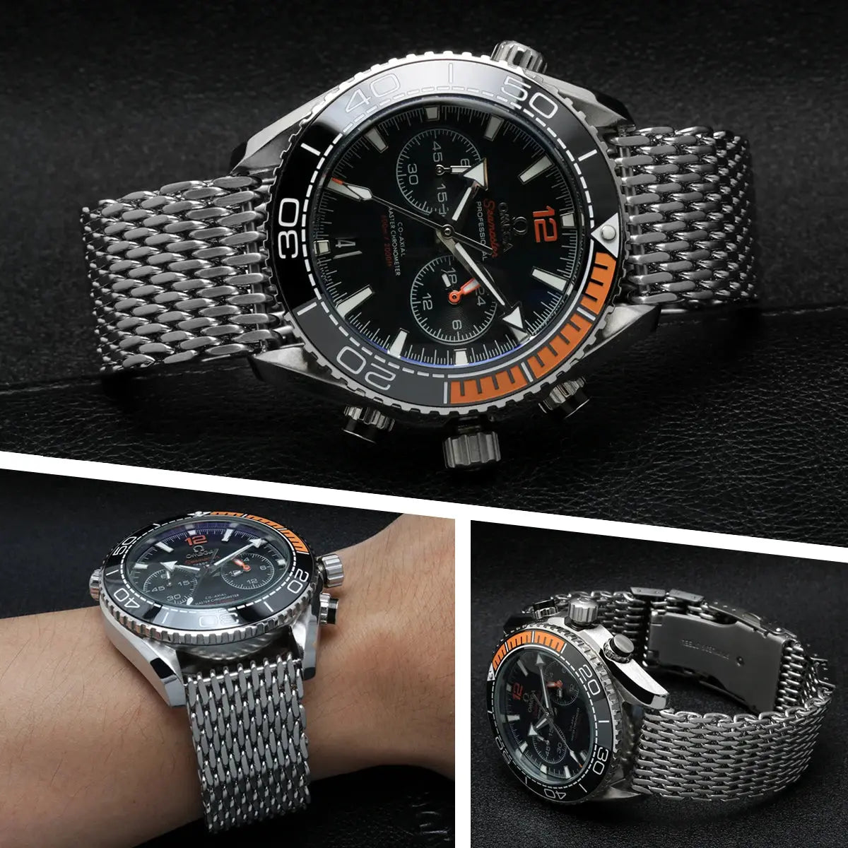 Steel Dive Shark Mesh Milanese Watch Bracelet Strap – 20mm/22mm/24mm for Breitling, Omega - STRAPS