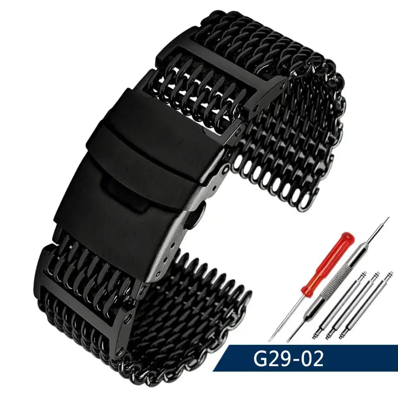 Steel Dive Shark Mesh Milanese Watch Bracelet Strap – 20mm/22mm/24mm for Breitling, Omega - STRAPS
