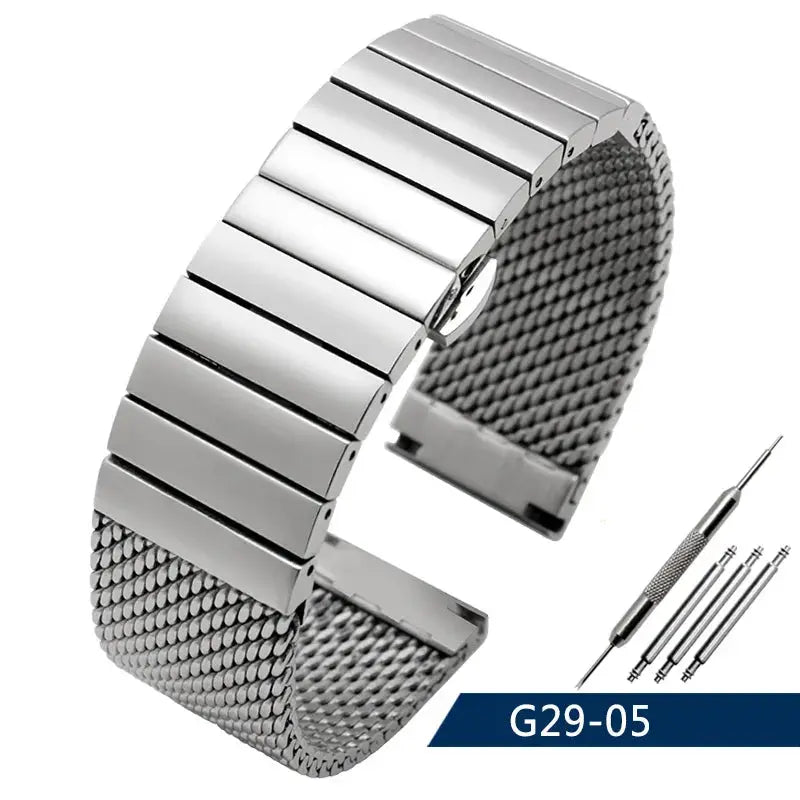 Steel Dive Shark Mesh Milanese Watch Bracelet Strap – 20mm/22mm/24mm for Breitling, Omega - STRAPS