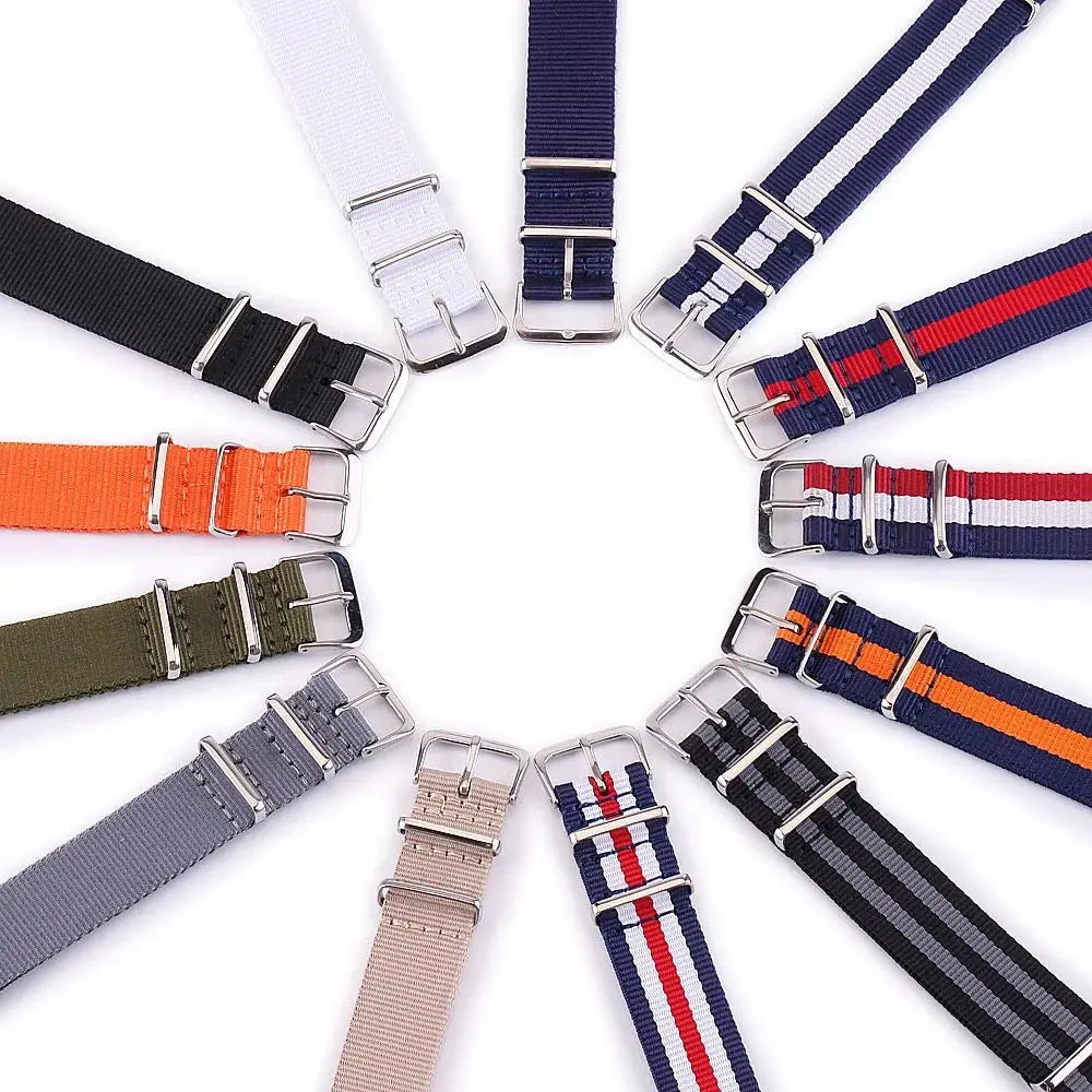 Universal Canvas Nylon NATO Watch Strap for Rolex, Longines, Tissot, SEIKO, OMEGA - 18mm-22mm - STRAPS