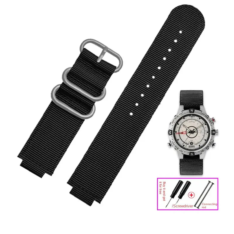 Waterproof Canvas Watchband for TIMEX T2N720, T2N721, TW2R55500 - 24*16mm Sports Strap - STRAPS