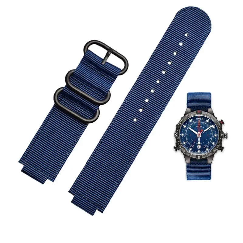 Waterproof Canvas Watchband for TIMEX T2N720, T2N721, TW2R55500 - 24*16mm Sports Strap - STRAPS
