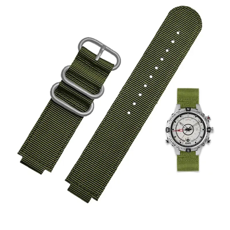 Waterproof Canvas Watchband for TIMEX T2N720, T2N721, TW2R55500 - 24*16mm Sports Strap - STRAPS