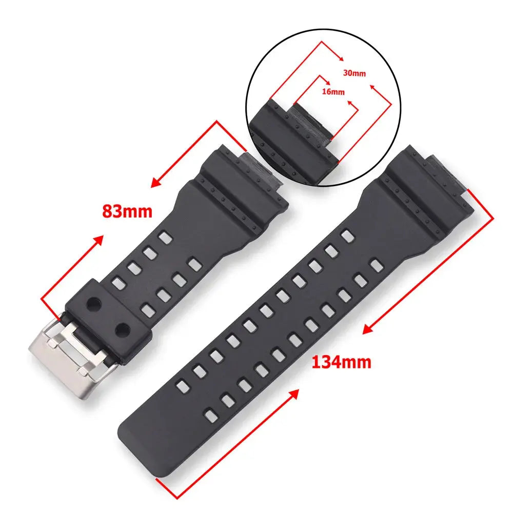 16mm Silicone Strap for Casio G-SHOCK GA Series - Replacement Band with Multiple Coloured Buckle Strapfreak