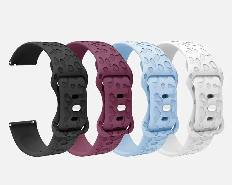 18mm 20mm 22mm Engraved Leopard Silicone Strap for Samsung Galaxy Watch, Huawei GT, Amazfit GTR STRAPS