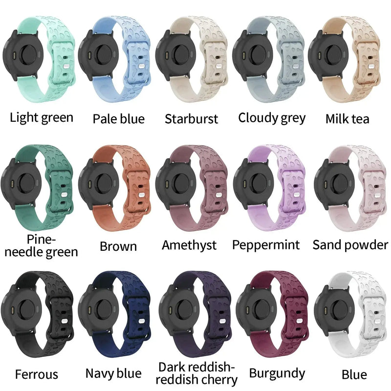 18mm 20mm 22mm Engraved Leopard Silicone Strap for Samsung Galaxy Watch, Huawei GT, Amazfit GTR STRAPS