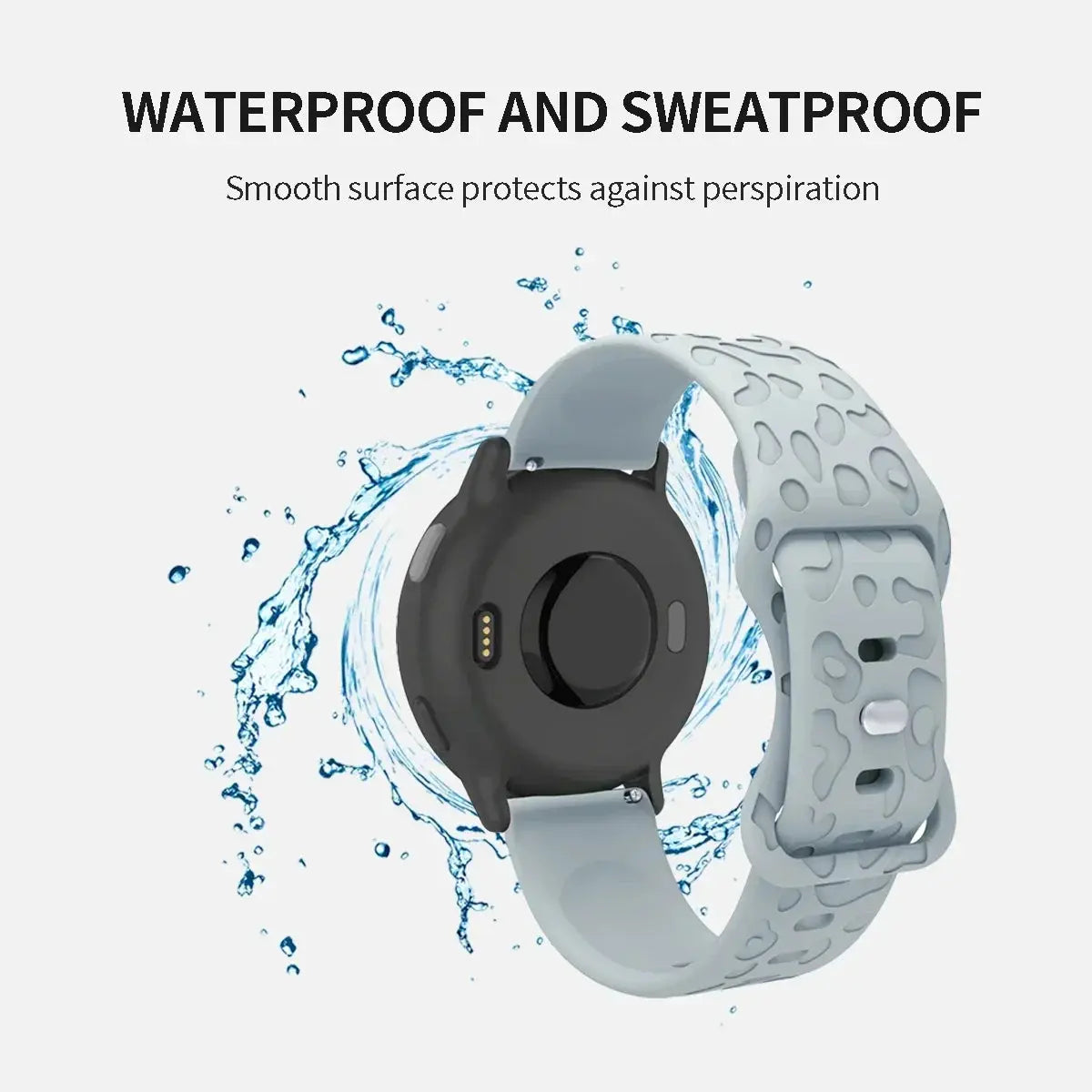 18mm 20mm 22mm Engraved Leopard Silicone Strap for Samsung Galaxy Watch, Huawei GT, Amazfit GTR STRAPS