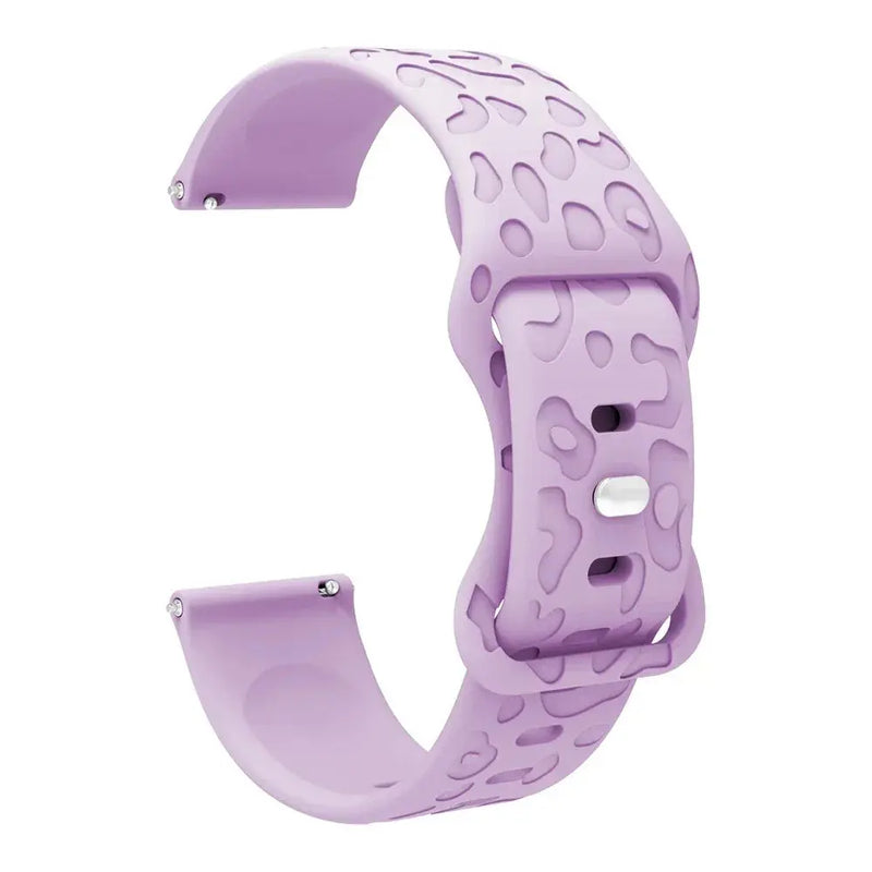 18mm 20mm 22mm Engraved Leopard Silicone Strap for Samsung Galaxy Watch, Huawei GT, Amazfit GTR STRAPS