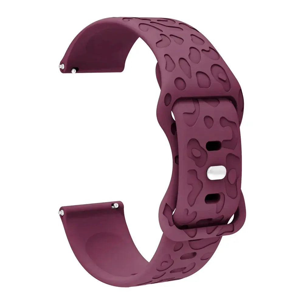 18mm 20mm 22mm Engraved Leopard Silicone Strap for Samsung Galaxy Watch, Huawei GT, Amazfit GTR STRAPS