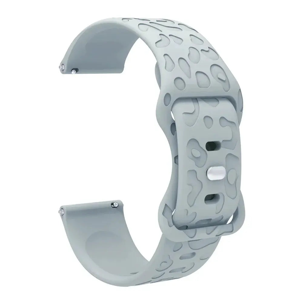 18mm 20mm 22mm Engraved Leopard Silicone Strap for Samsung Galaxy Watch, Huawei GT, Amazfit GTR STRAPS