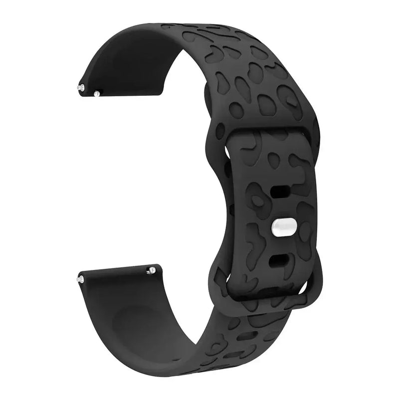 18mm 20mm 22mm Engraved Leopard Silicone Strap for Samsung Galaxy Watch, Huawei GT, Amazfit GTR STRAPS