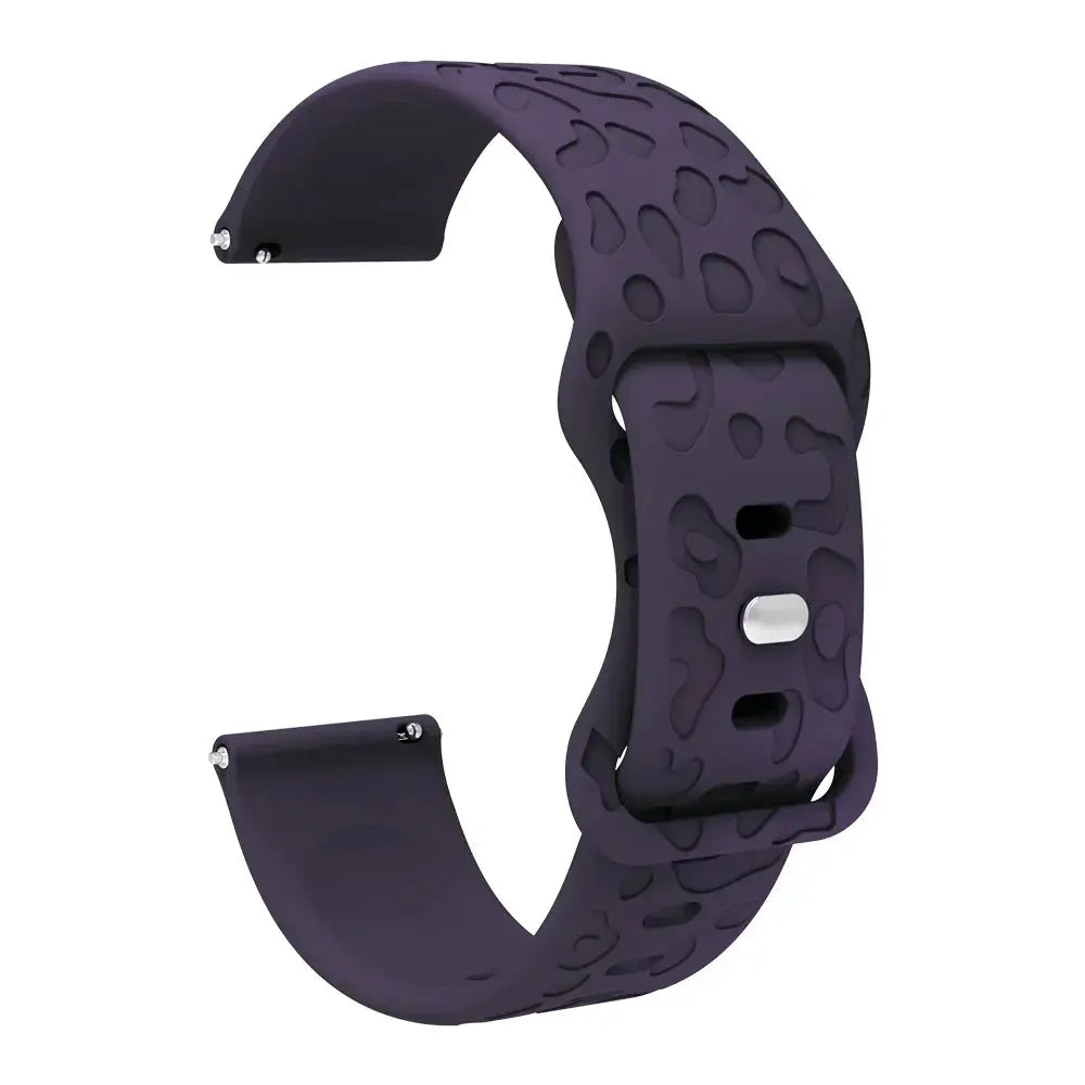 18mm 20mm 22mm Engraved Leopard Silicone Strap for Samsung Galaxy Watch, Huawei GT, Amazfit GTR STRAPS