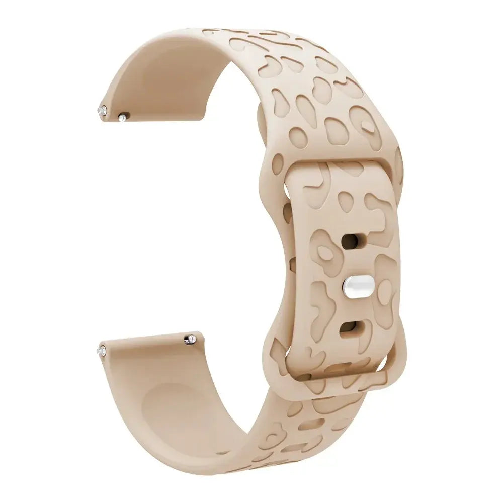 18mm 20mm 22mm Engraved Leopard Silicone Strap for Samsung Galaxy Watch, Huawei GT, Amazfit GTR STRAPS