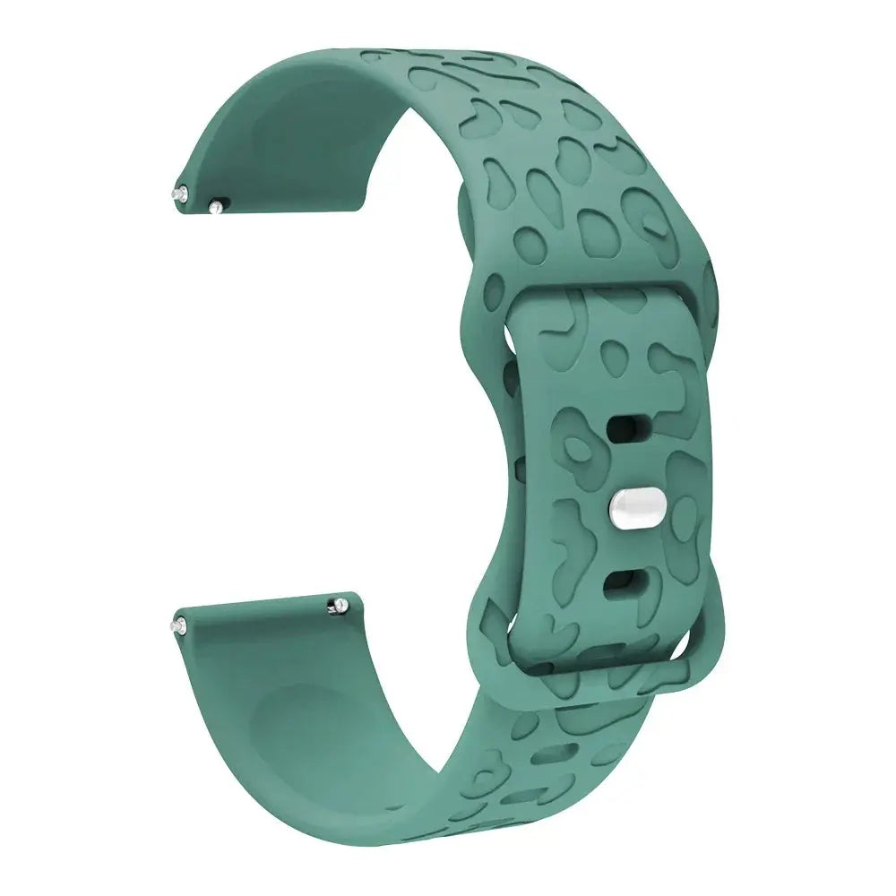 18mm 20mm 22mm Engraved Leopard Silicone Strap for Samsung Galaxy Watch, Huawei GT, Amazfit GTR STRAPS