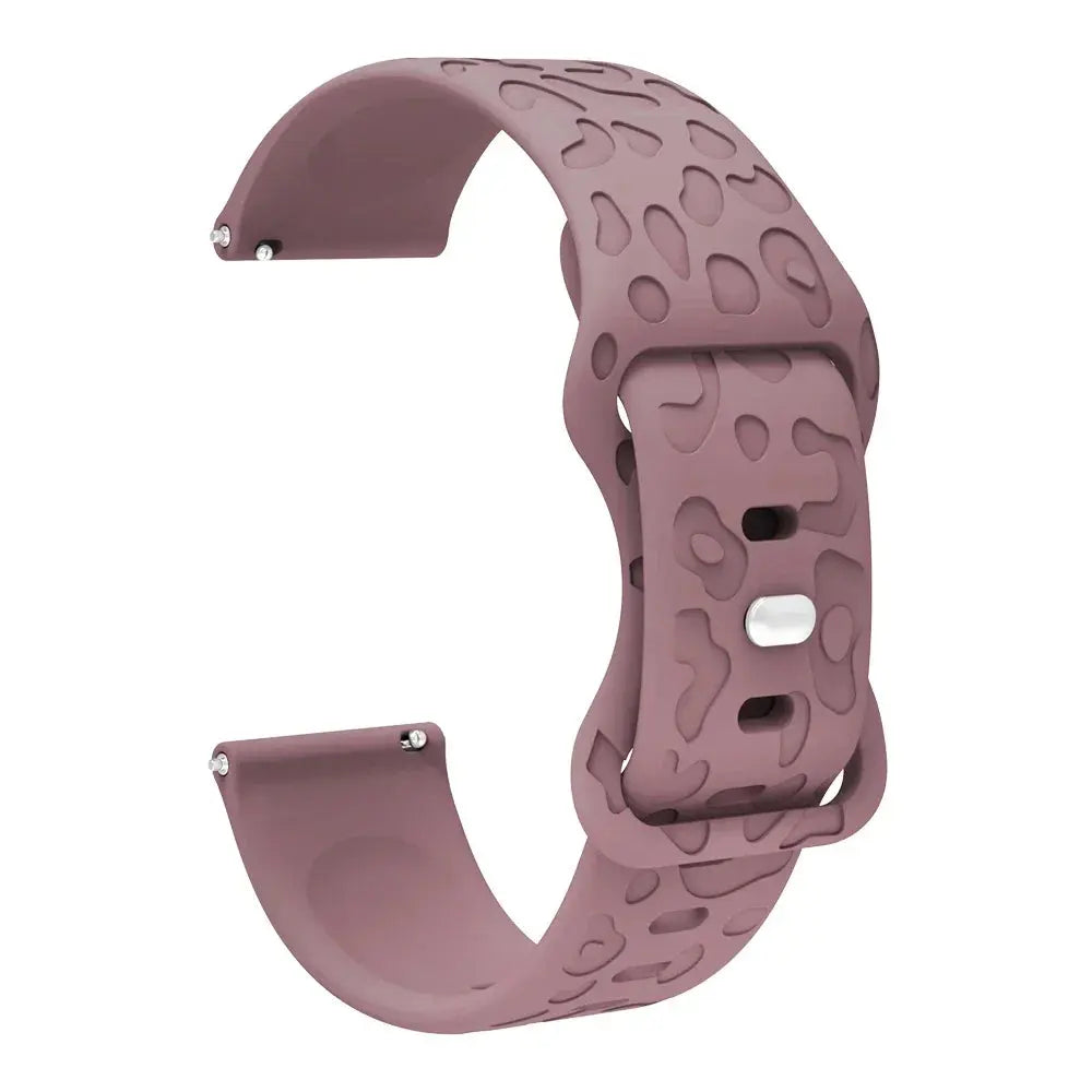 18mm 20mm 22mm Engraved Leopard Silicone Strap for Samsung Galaxy Watch, Huawei GT, Amazfit GTR STRAPS