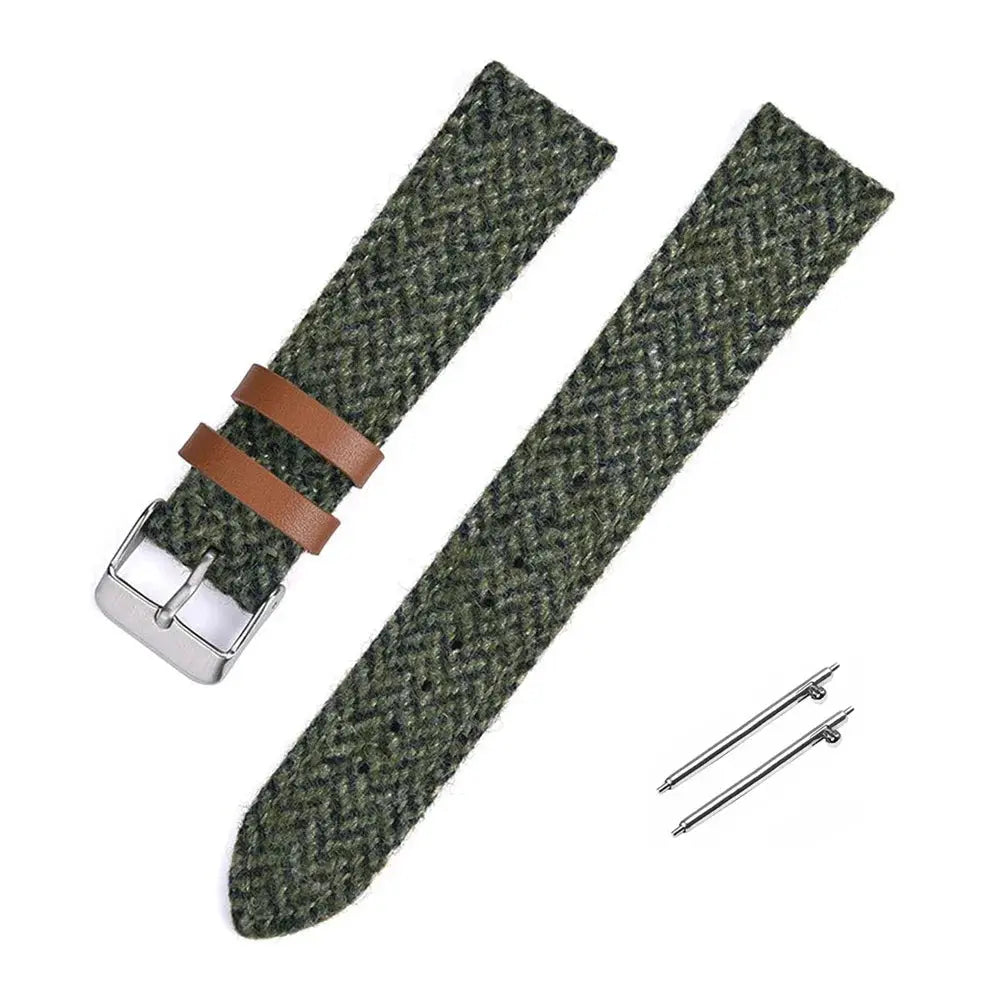 18mm 20mm 22mm Leather & Nylon Vintage Weave Quick Release Strap for Huawei, Seiko, Rolex, Samsung STRAPS