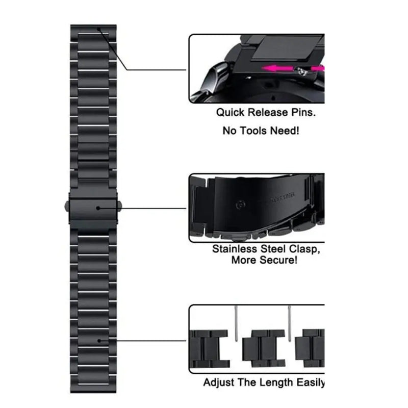 18mm/20mm Stainless Steel Watch Strap for Nokia Withings STEEL HR Sport 36mm/40mm - STRAPS