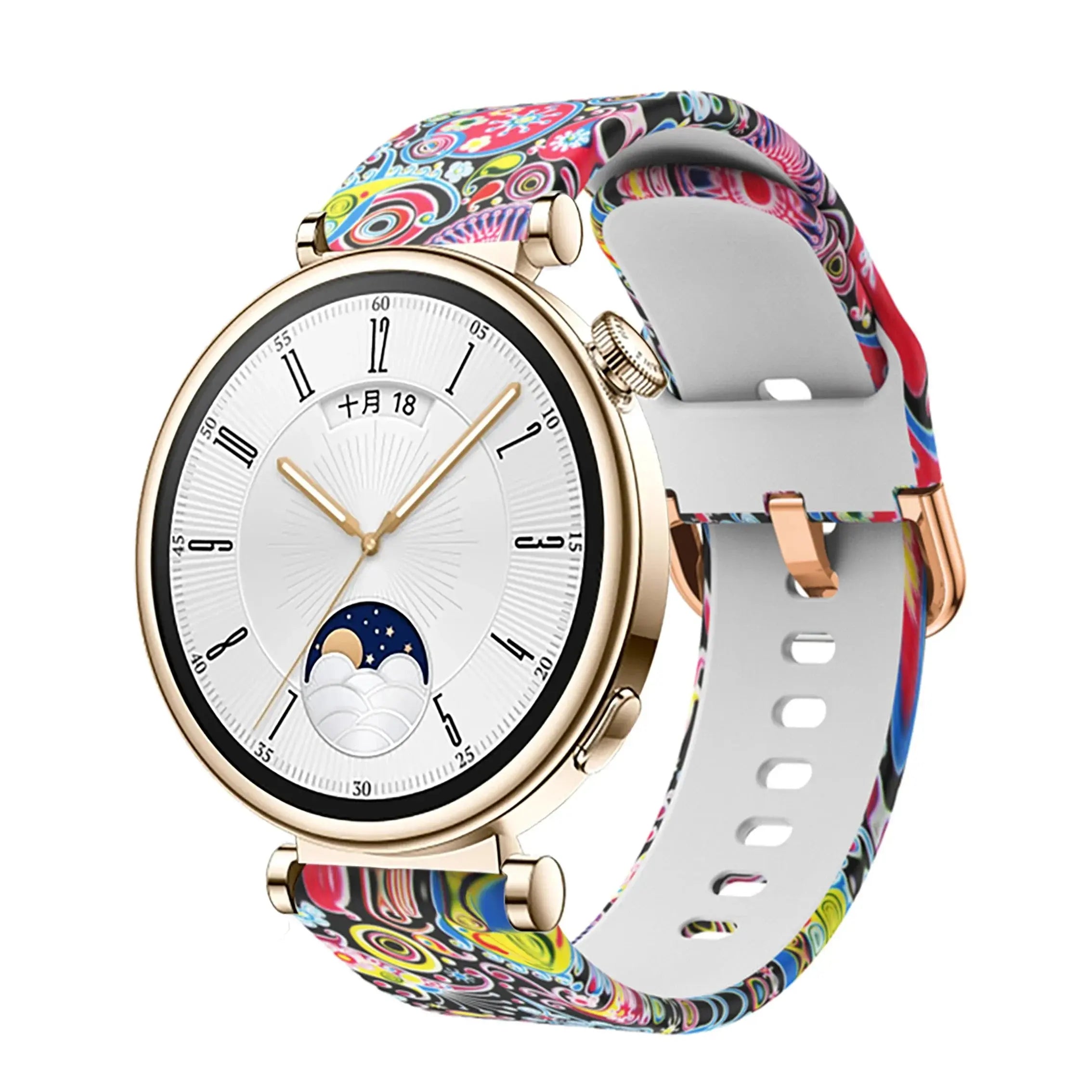 18mm Silicone Band with Colorful Buckle for Huawei Watch GT4 41mm - STRAPS