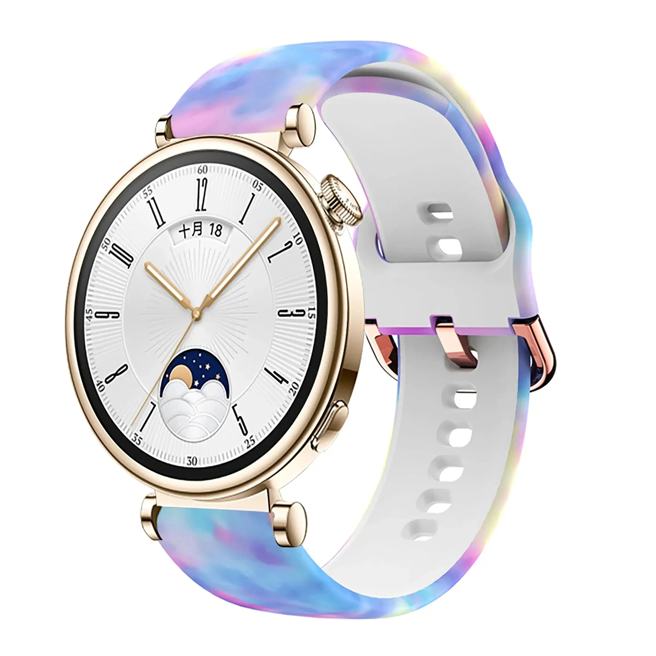 18mm Silicone Band with Colorful Buckle for Huawei Watch GT4 41mm - STRAPS