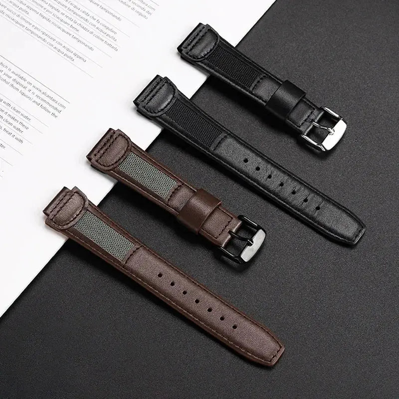 19mm Cowhide Wristband for Casio FT-500W/AW-80V/W-89H - Retro Waterproof Strap - STRAPS