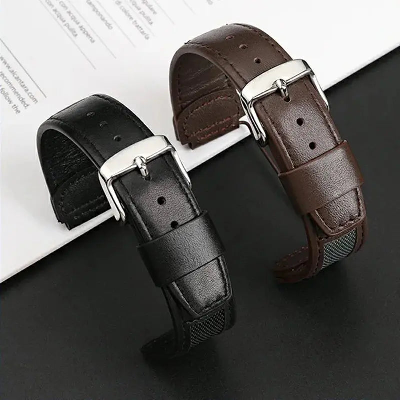 19mm Cowhide Wristband for Casio FT-500W/AW-80V/W-89H - Retro Waterproof Strap - STRAPS