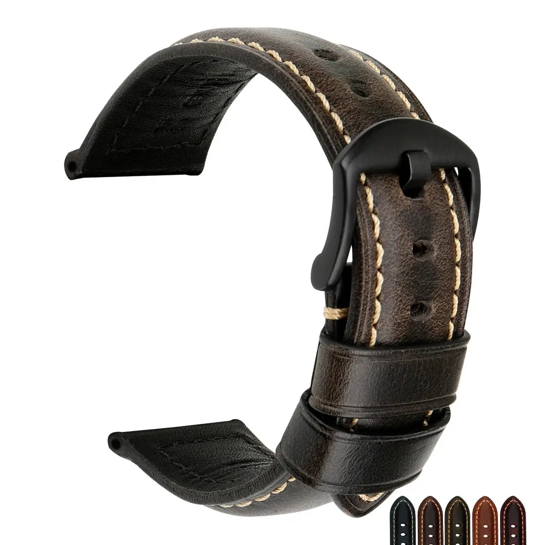 20mm 22mm 24mm Vintage Cow Leather Watch Strap for Panerai & Fossil – Genuine Leather Watchband STRAPS