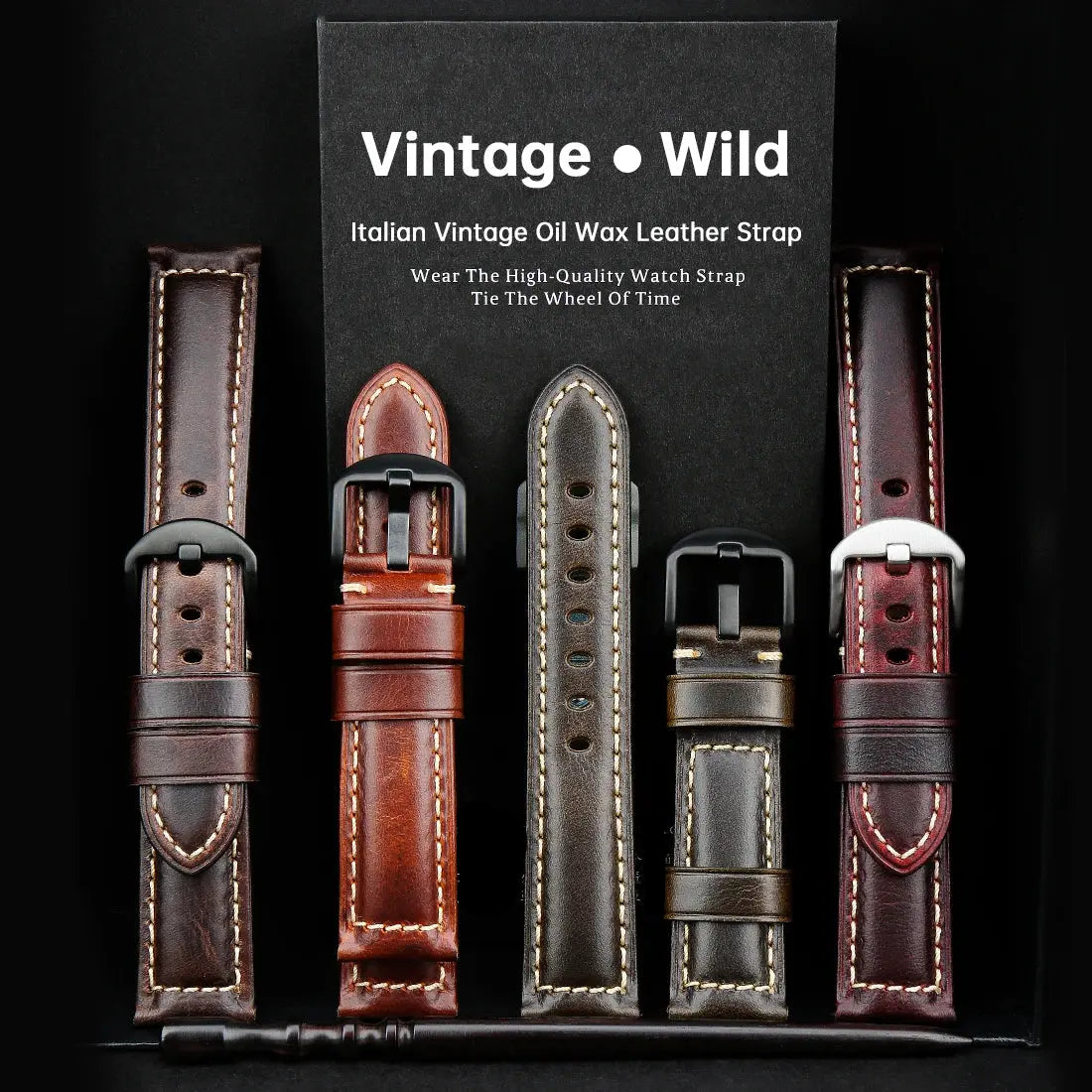 20mm 22mm 24mm Vintage Cow Leather Watch Strap for Panerai & Fossil – Genuine Leather Watchband STRAPS