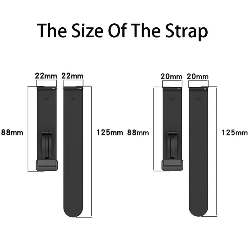 20mm 22mm Magnetic Buckle Strap for Samsung Galaxy Watch 6/5/4 Huawei GT4/3/2 Pro Garmin Vivoactive4 - STRAPS