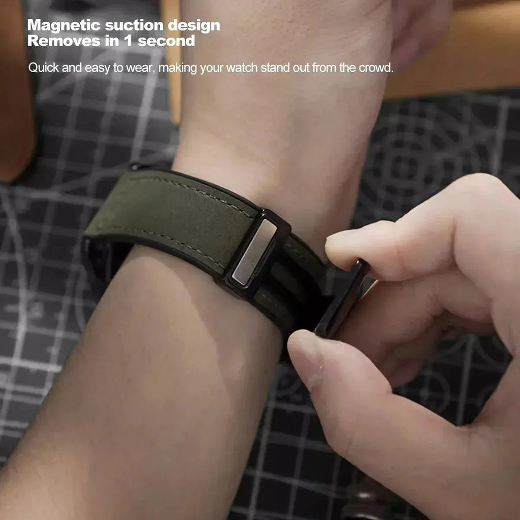 20mm Silicone Leather Watch Strap for Omega x Swatch MoonSwatch Saturn Series - Quick Release - STRAPS