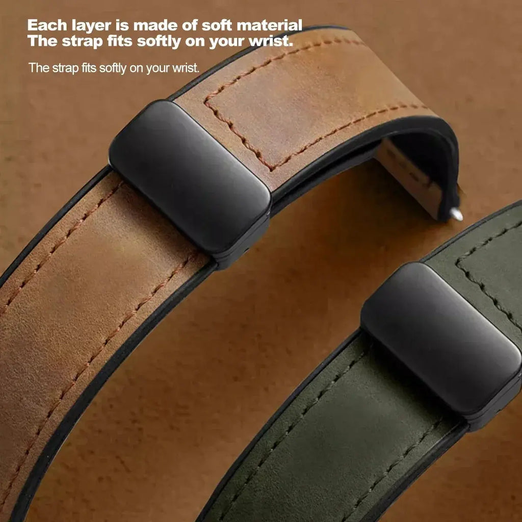 20mm Silicone Leather Watch Strap for Omega x Swatch MoonSwatch Saturn Series - Quick Release - STRAPS