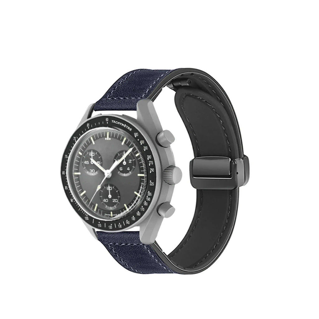 20mm Silicone Leather Watch Strap for Omega x Swatch MoonSwatch Saturn Series - Quick Release - STRAPS