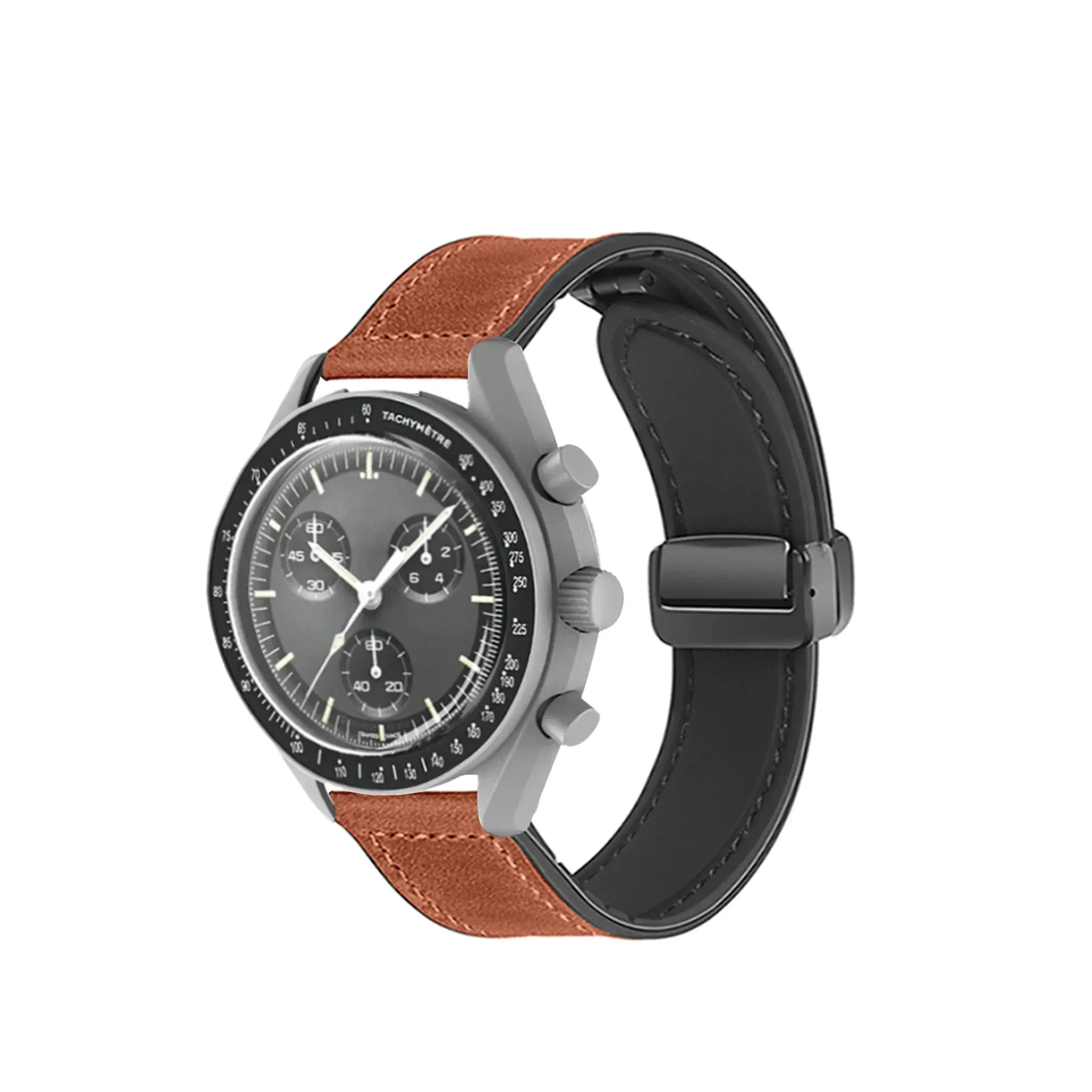20mm Silicone Leather Watch Strap for Omega x Swatch MoonSwatch Saturn Series - Quick Release - STRAPS