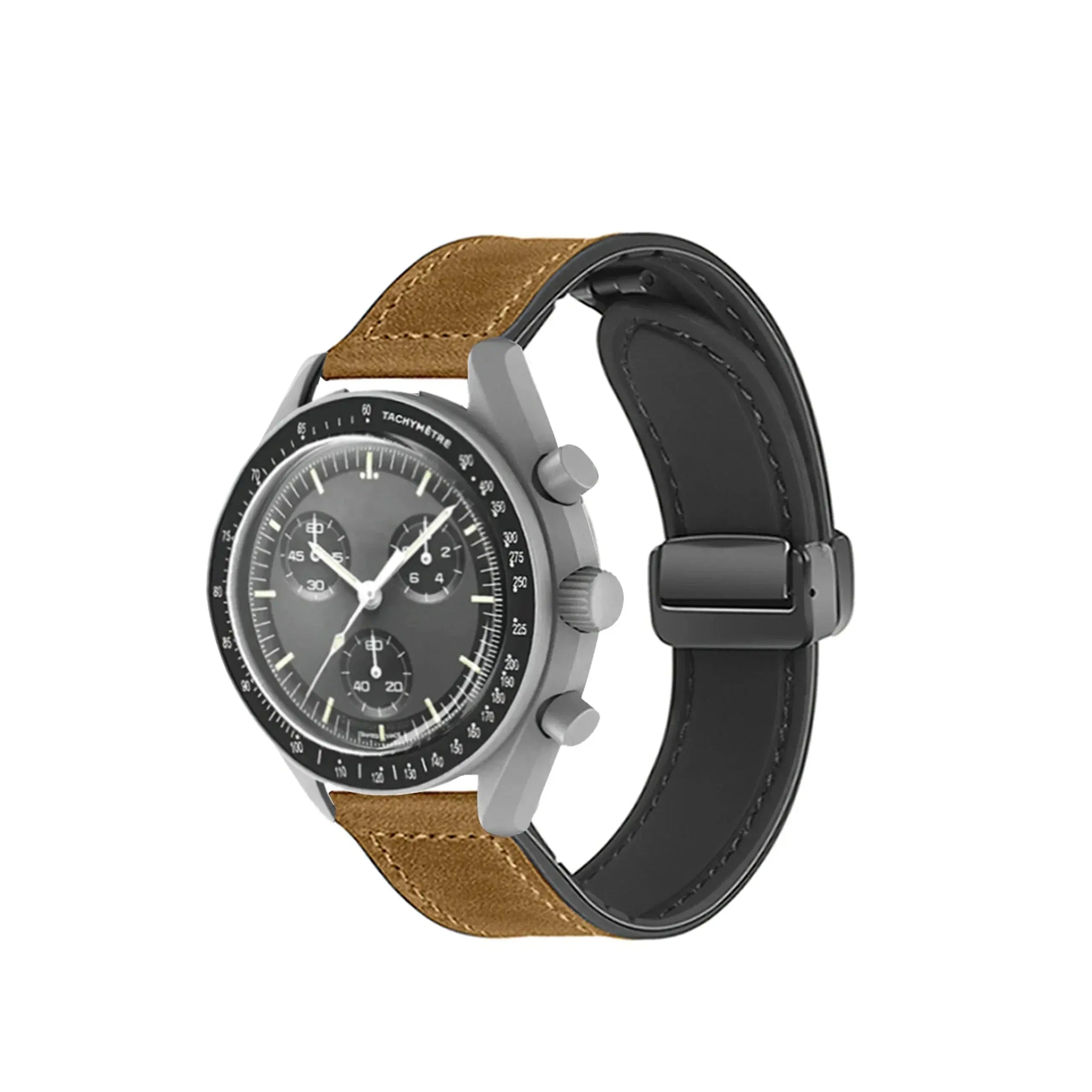 20mm Silicone Leather Watch Strap for Omega x Swatch MoonSwatch Saturn Series - Quick Release - STRAPS