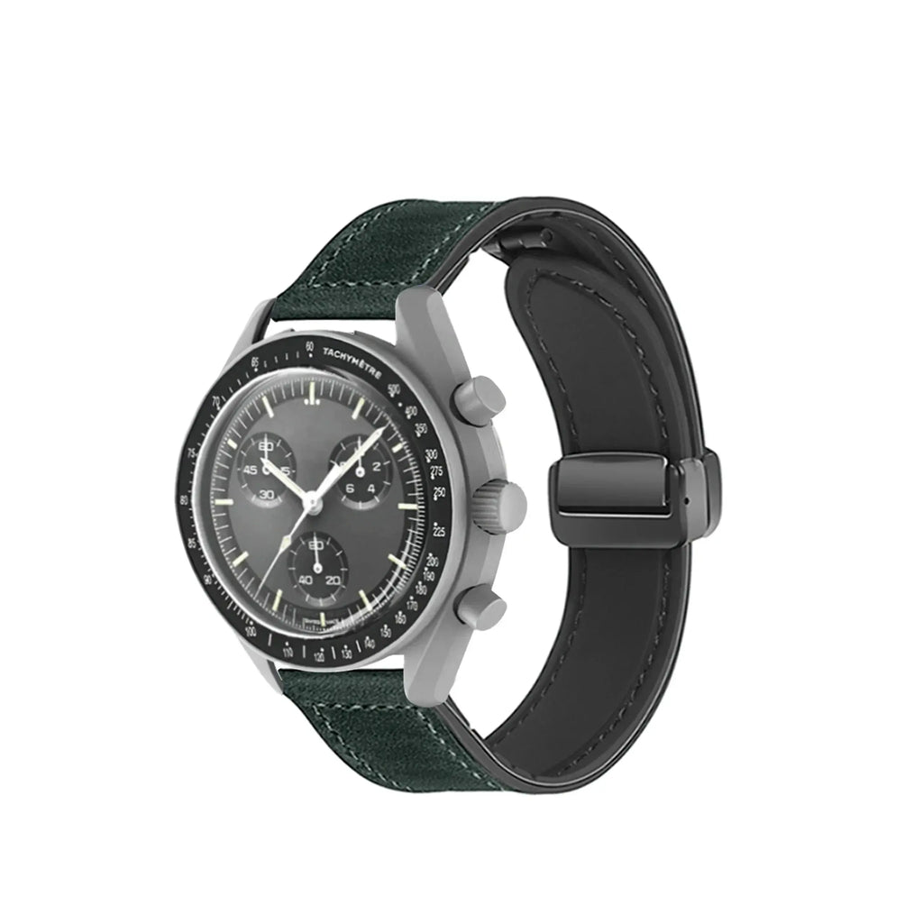 20mm Silicone Leather Watch Strap for Omega x Swatch MoonSwatch Saturn Series - Quick Release - STRAPS