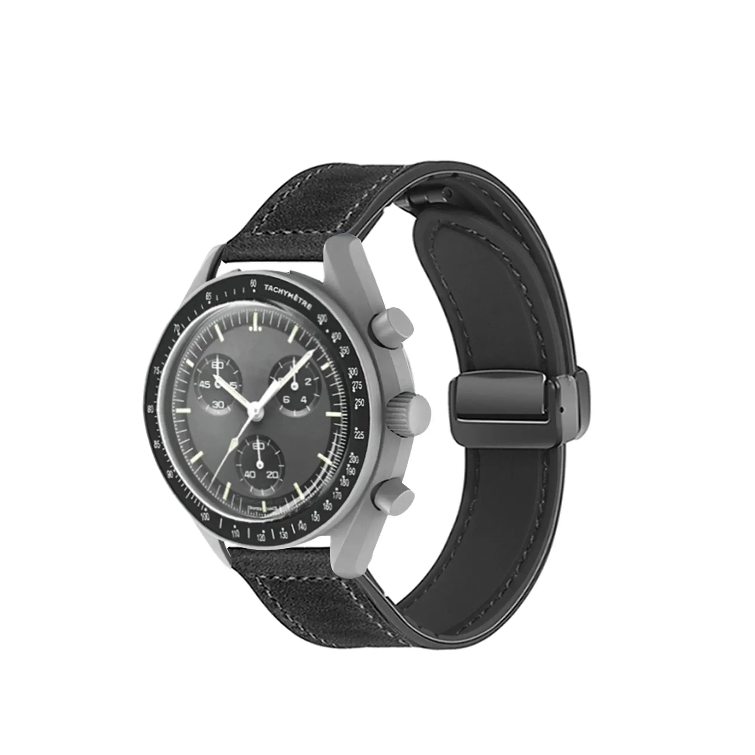 20mm Silicone Leather Watch Strap for Omega x Swatch MoonSwatch Saturn Series - Quick Release - STRAPS
