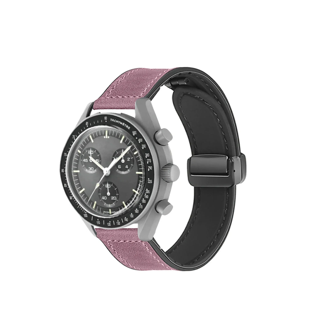 20mm Silicone Leather Watch Strap for Omega x Swatch MoonSwatch Saturn Series - Quick Release - STRAPS