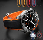 20mm, 21mm, 22mm Nylon Rubber strap for Omega Seamaster Planet Ocean – Deployant/Deployment Clasp - STRAPS