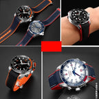 20mm, 21mm, 22mm Nylon Rubber strap for Omega Seamaster Planet Ocean – Deployant/Deployment Clasp - STRAPS