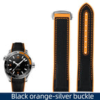 20mm, 21mm, 22mm Nylon Rubber strap for Omega Seamaster Planet Ocean – Deployant/Deployment Clasp - STRAPS