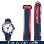 20mm, 21mm, 22mm Nylon Rubber strap for Omega Seamaster Planet Ocean – Deployant/Deployment Clasp - STRAPS