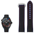 20mm, 21mm, 22mm Nylon Rubber strap for Omega Seamaster Planet Ocean – Deployant/Deployment Clasp - STRAPS