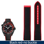20mm, 21mm, 22mm Nylon Rubber strap for Omega Seamaster Planet Ocean – Deployant/Deployment Clasp - STRAPS