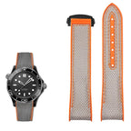 20mm, 21mm, 22mm Nylon Rubber strap for Omega Seamaster Planet Ocean – Deployant/Deployment Clasp - STRAPS